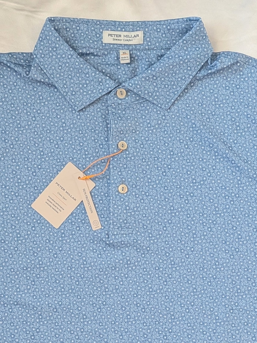 New Peter Millar Summer Comfort Men's Bristol Floral Jersey Polo Shirt XL